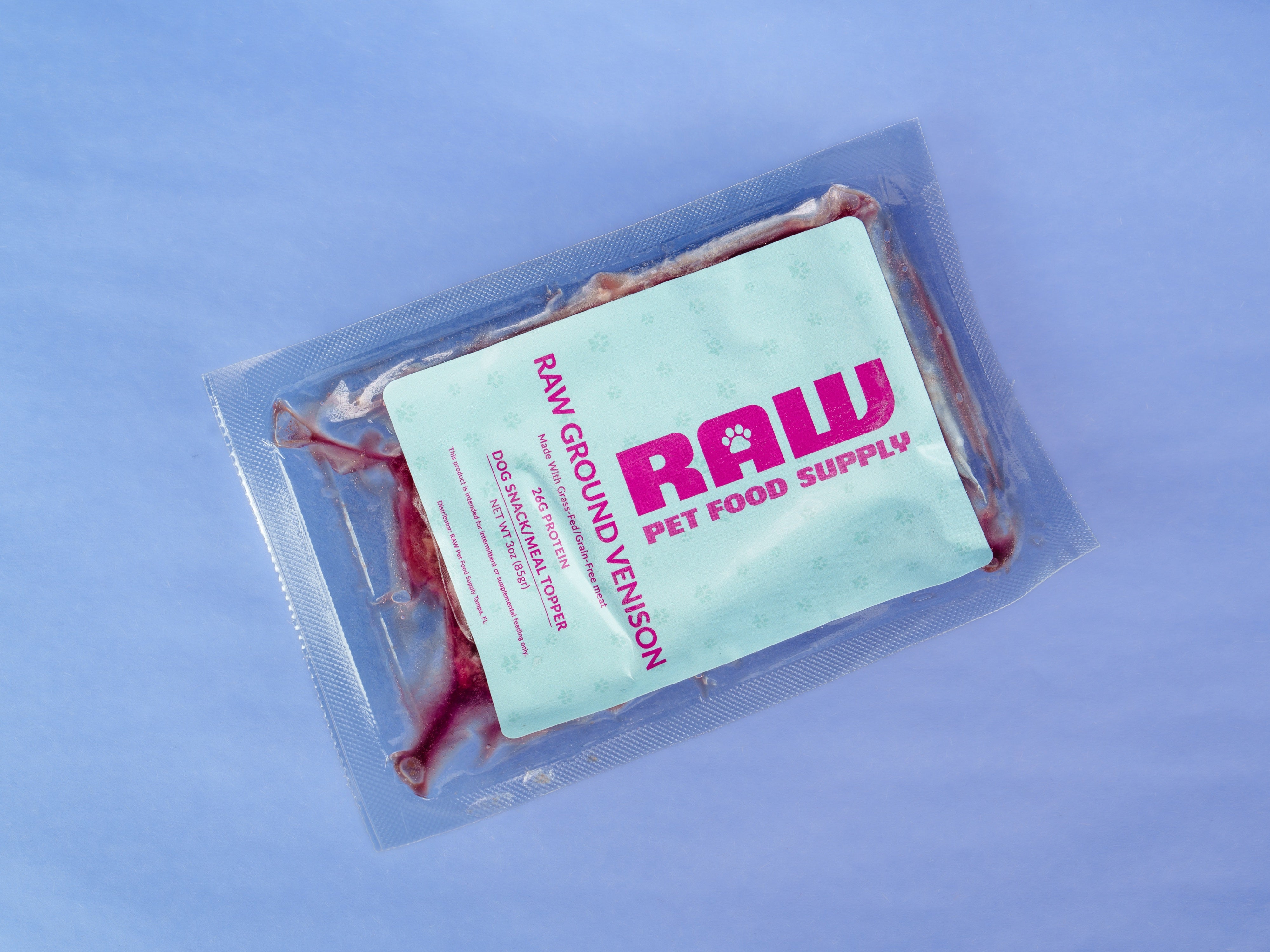 Raw Grass-Fed Ground Meat Dog Treats - Venison