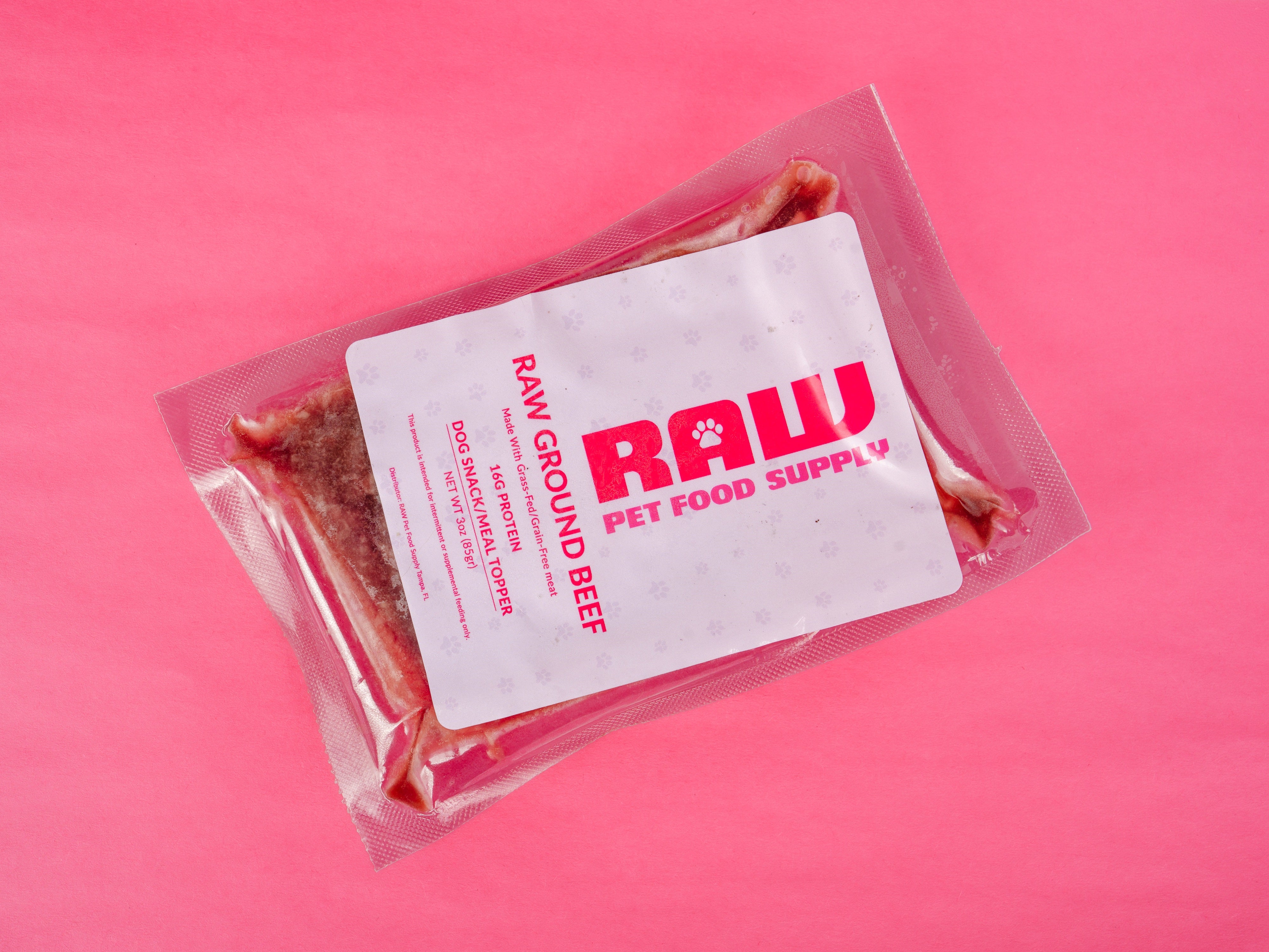 Raw Grass-Fed Ground Meat Dog Treats - Beef
