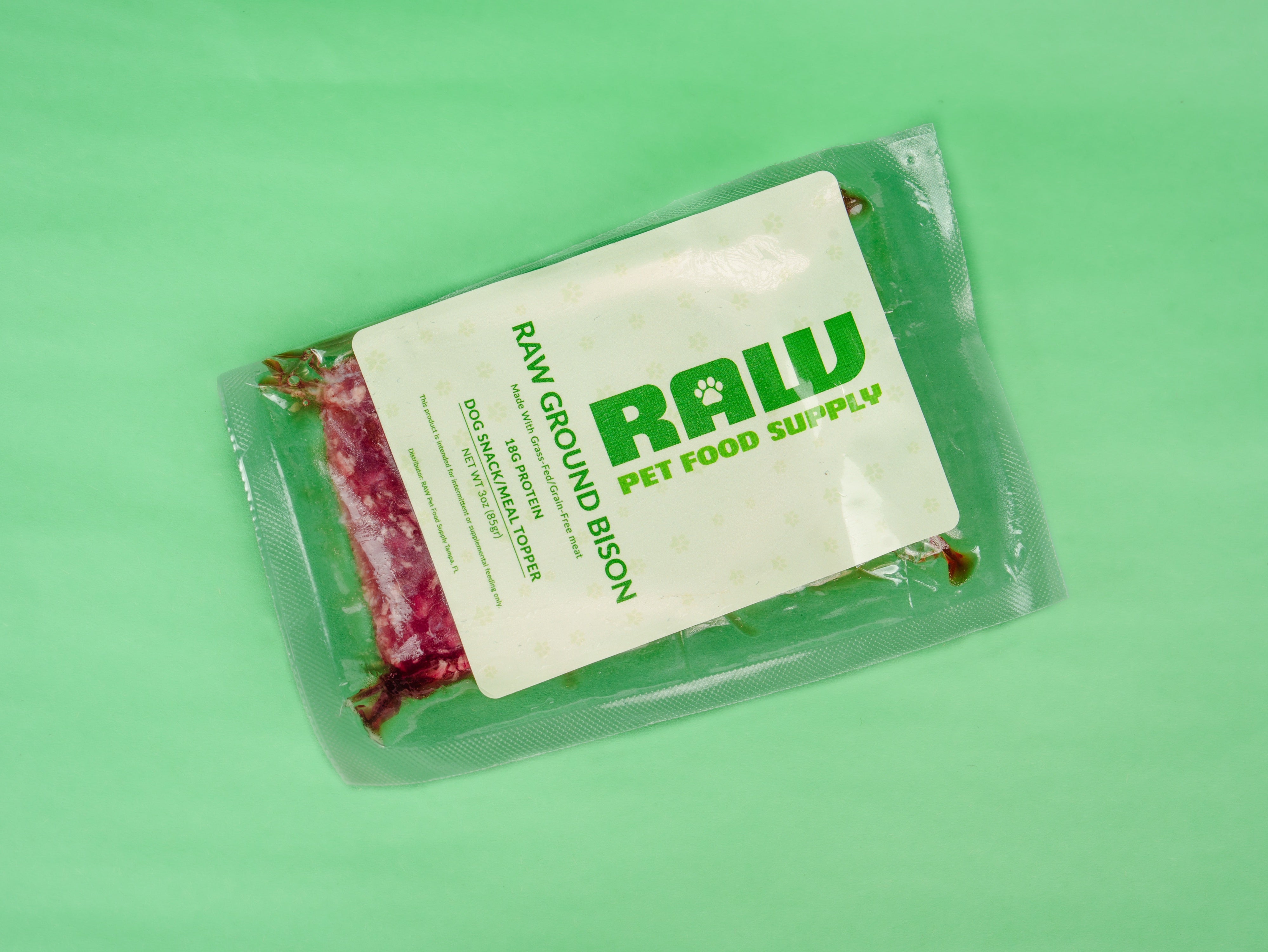 Raw Grass-Fed Ground Meat Dog Treats - Bison
